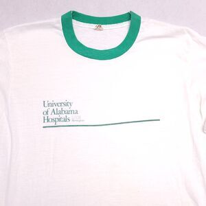 Screen Star Casual Pullover Graphic T-Shirt Adult Mens Size Large L White Green